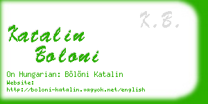 katalin boloni business card